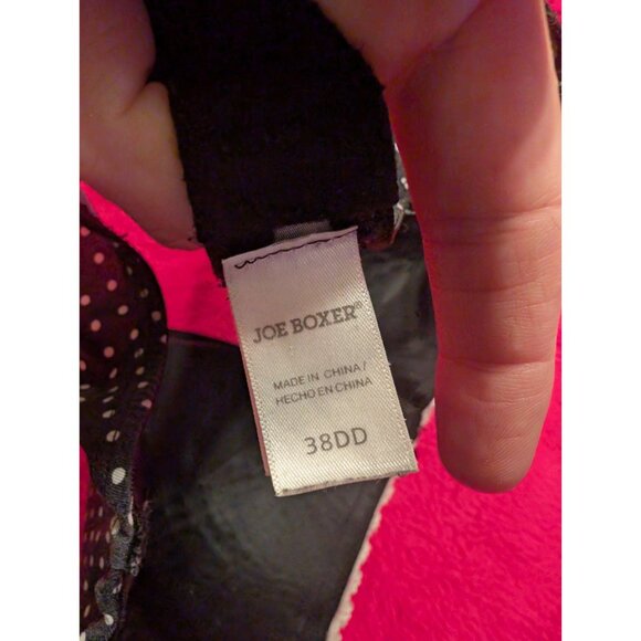 Joe Boxer 38DD Black White Polka Dot Underwire Bra Lace Trim Padded Everyday - Picture 9 of 10